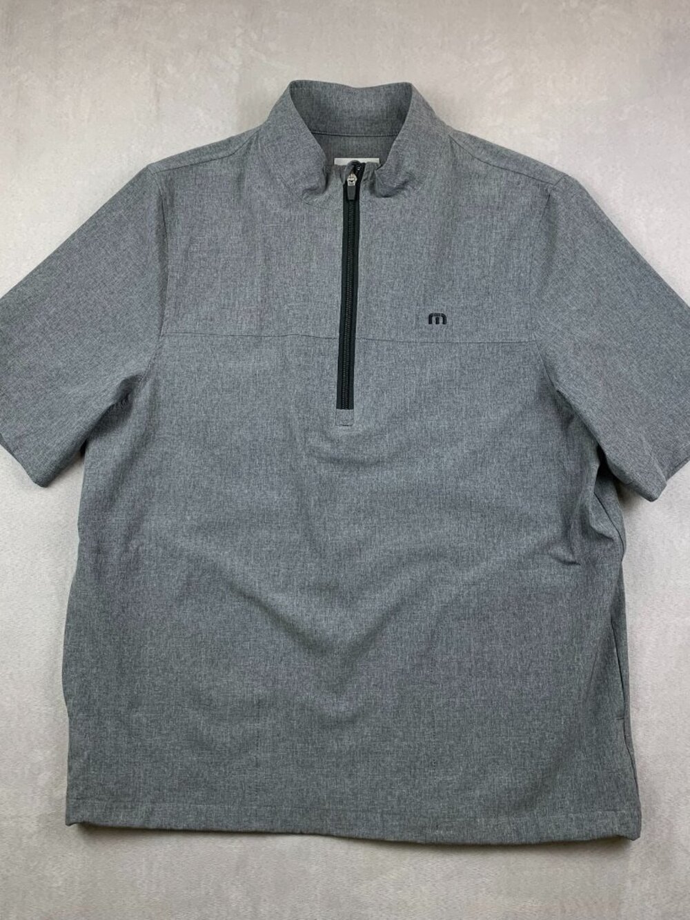 Travis Mathew Mens Jacket Large Gray Pullover Windbreaker Short-Sleeve Golf